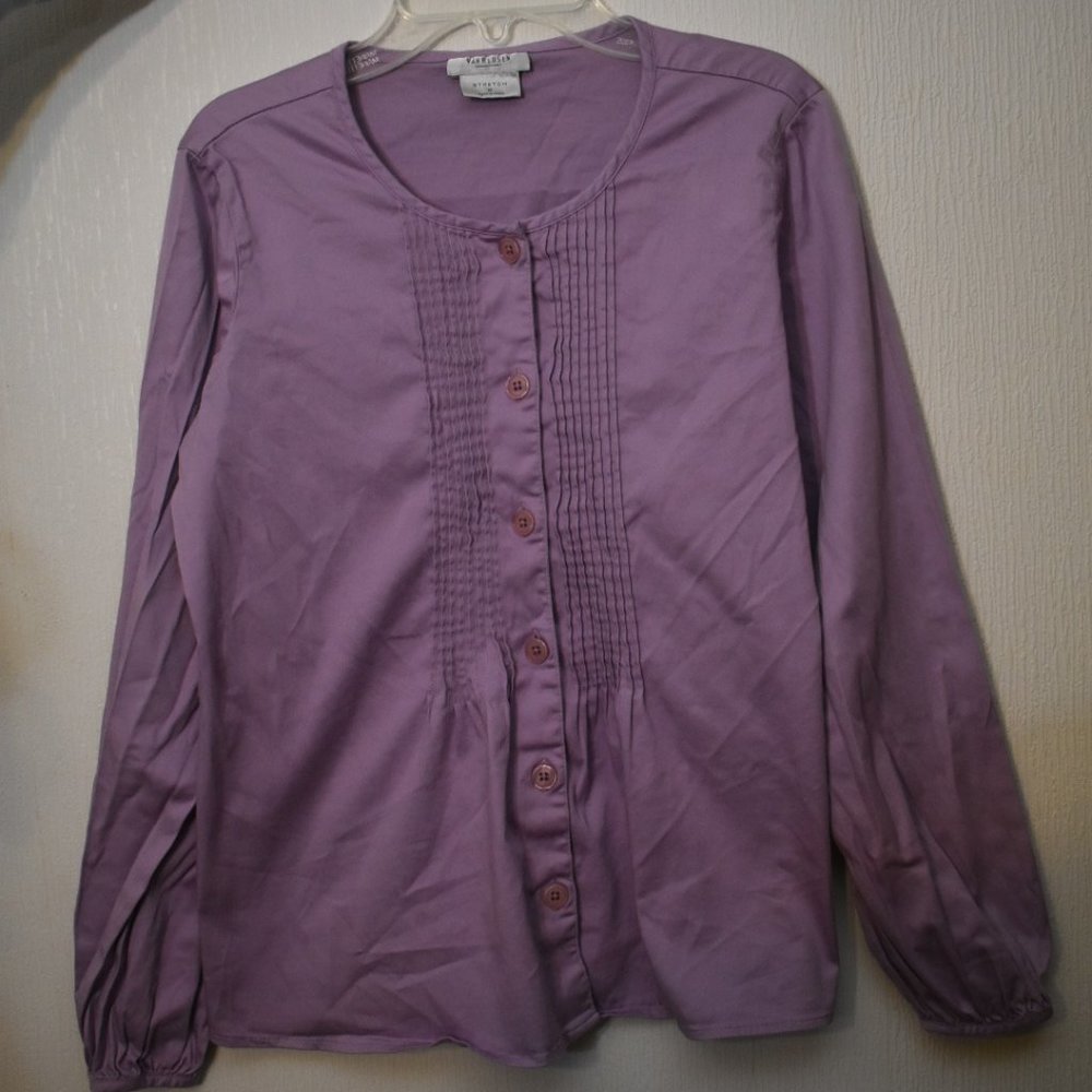 Lavender Button Down Blouse - Van Heusen
